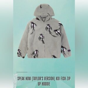 Taylor Swift (Speak Now) Gray Sherpa Jacket with Koi Fish